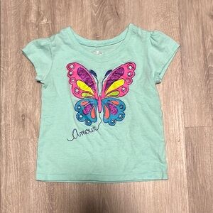 4/$30 Kids Aqua Butterfly T-Shirt